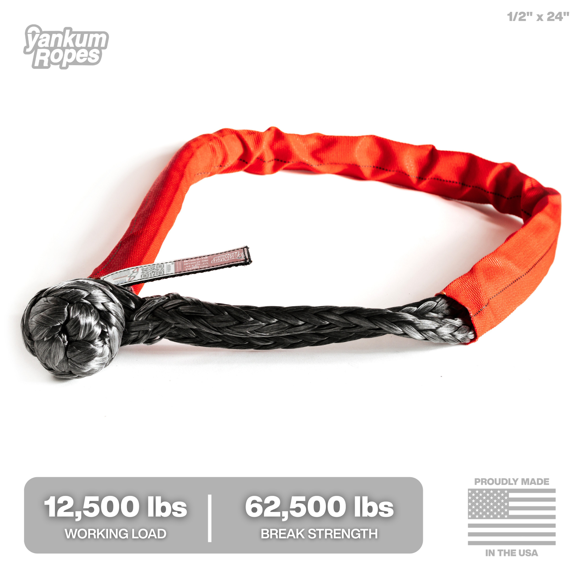 Double Loop Soft Shackle, 1/2 inch in Red, second product image