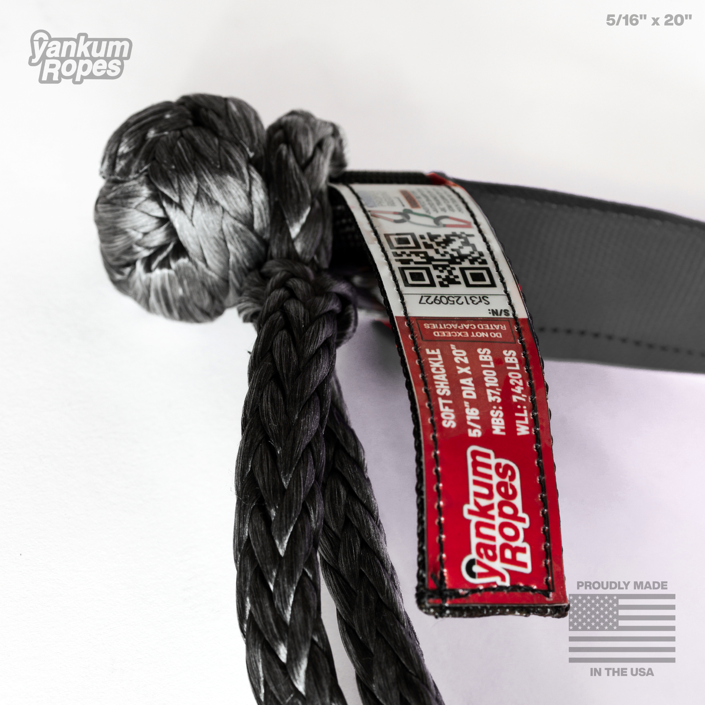 Double Loop Soft Shackle, 5/16 inch in Black, third product image