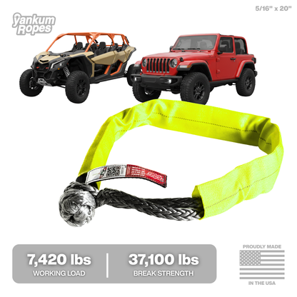 Double Loop Soft Shackle, 5/16 inch in Hi-Vis Yellow, primary product image