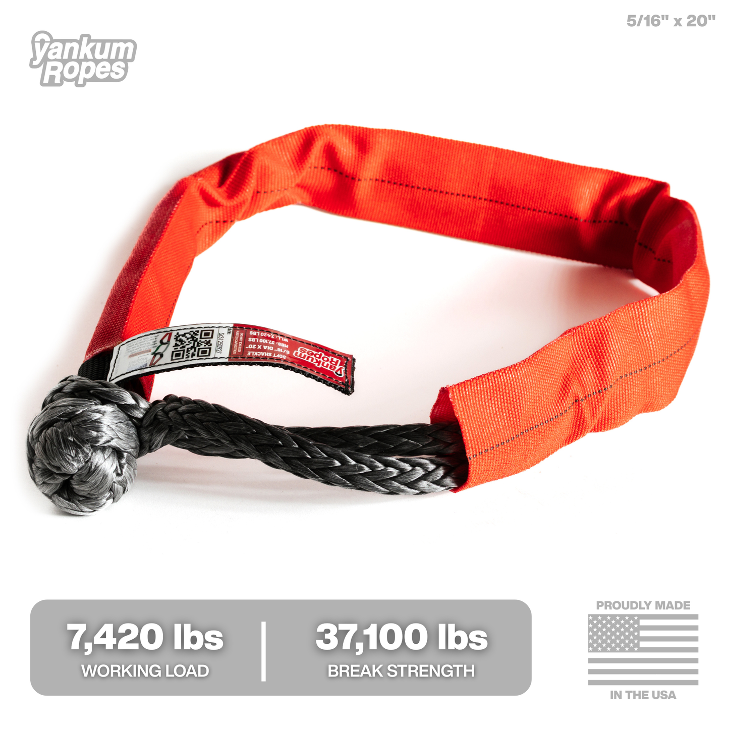 Double Loop Soft Shackle, 5/16 inch in Red, second product image