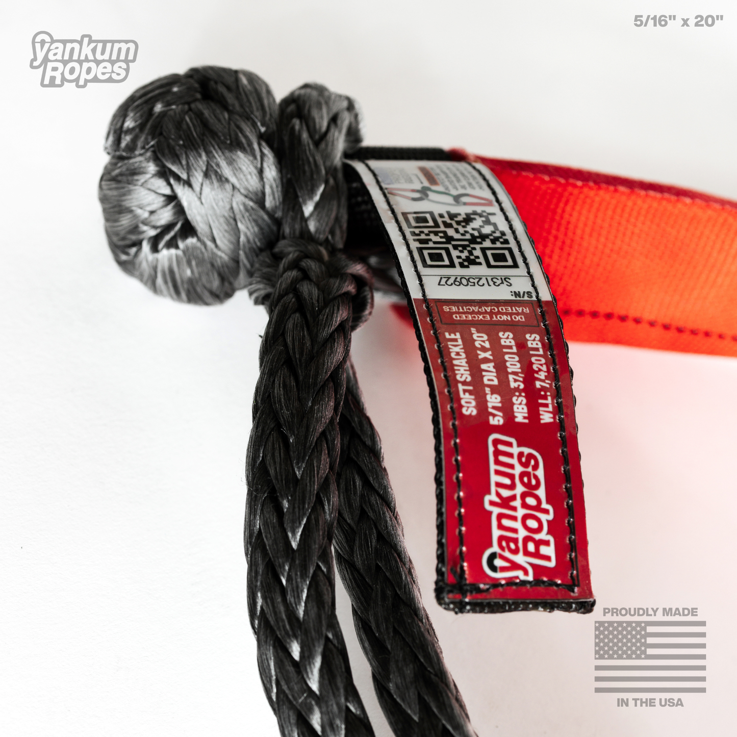 Double Loop Soft Shackle, 5/16 inch in Red, third product image