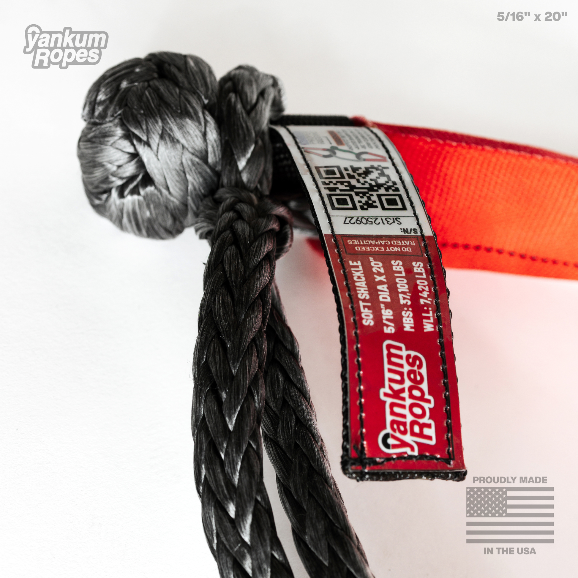 Double Loop Soft Shackle, 5/16 inch in Red, third product image
