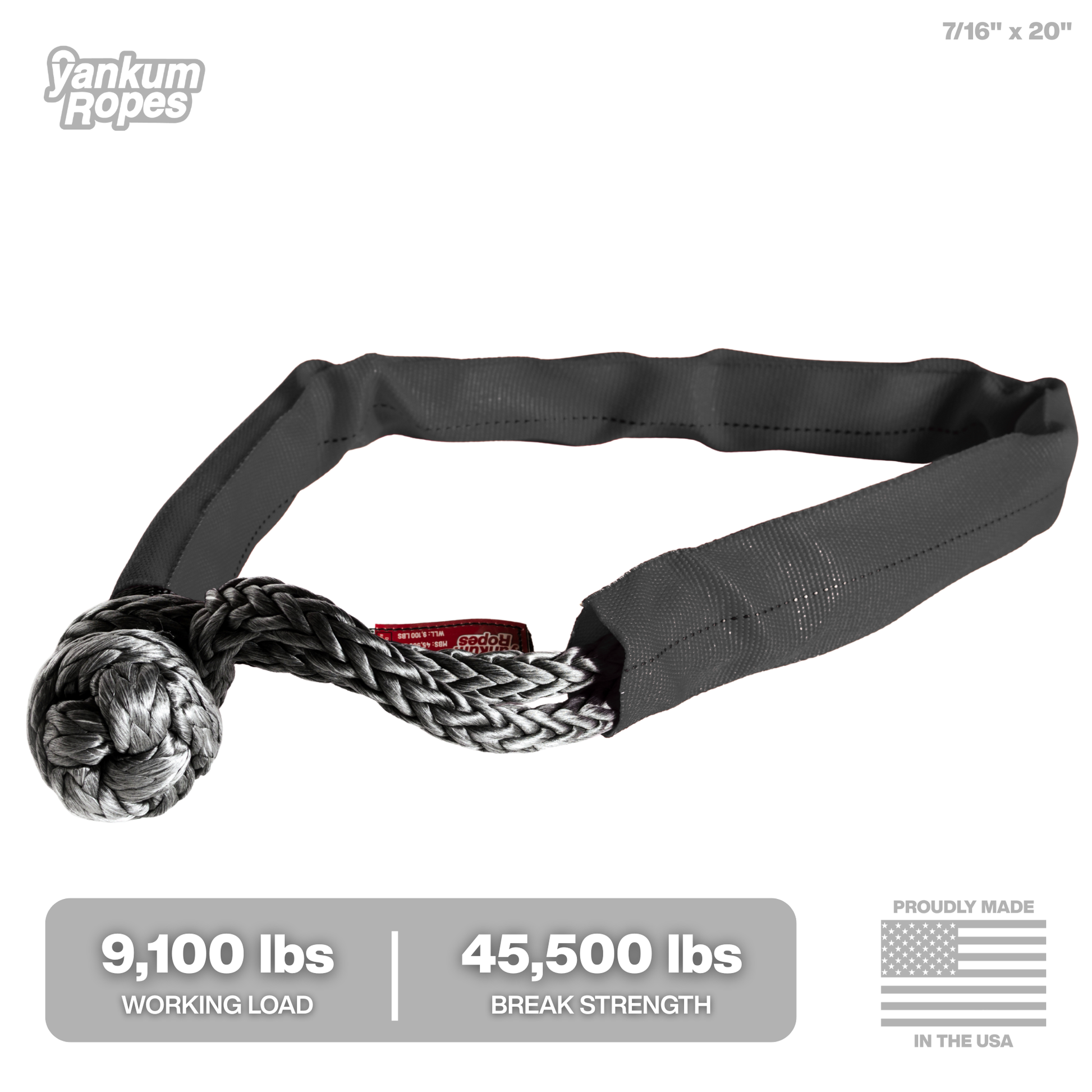 Double Loop Soft Shackle, 7/16 inch in Black, second product image