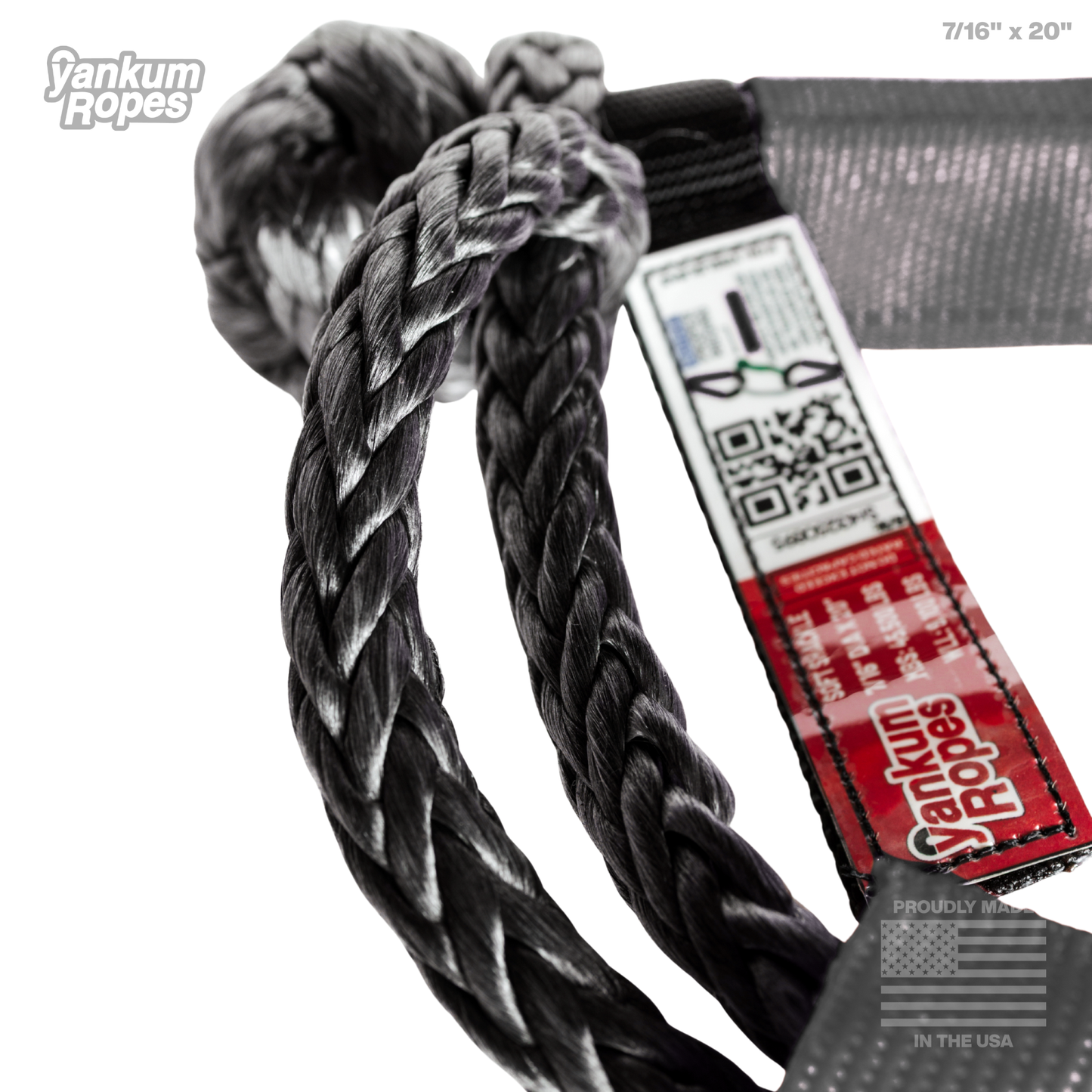 Double Loop Soft Shackle, 7/16 inch in Black, third product image