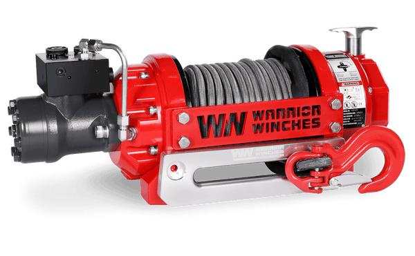RV10 10,000lb industrial hydraulic winch with synthetic rope