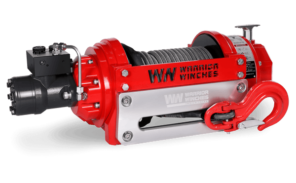 RV15 15,000lb industrial hydraulic winch with synthetic rope
