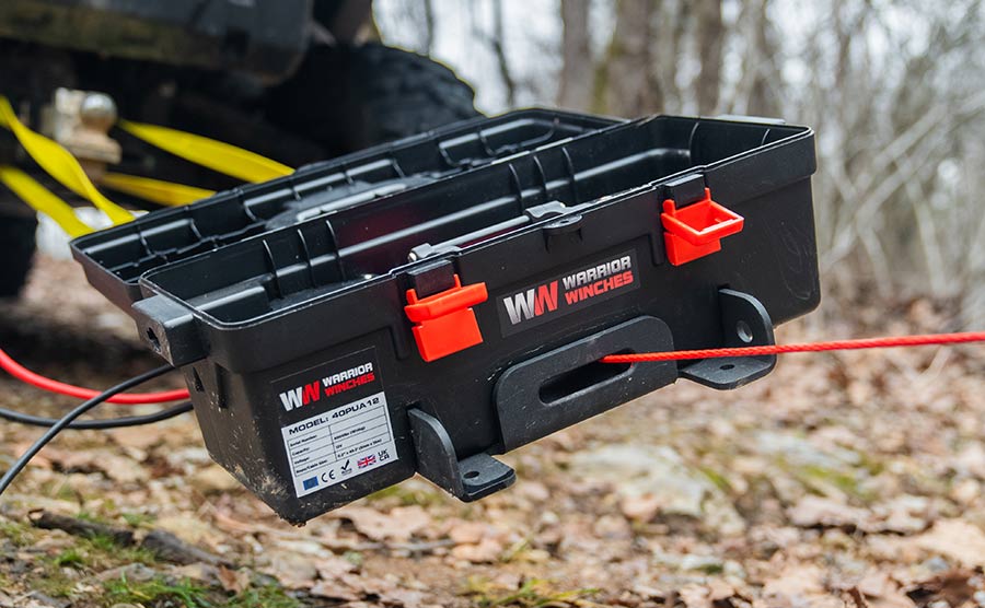 Trojan 4,000lb 12v Portable Utility Winch - Synthetic Rope